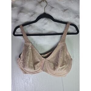 Bali Underwire Unlined Unpadded Comfort t-shirt Bra 38D Nude RN15763